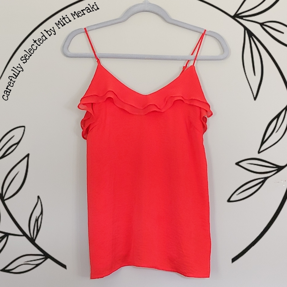 Mossimo Red Ruffle Shirt Size XS